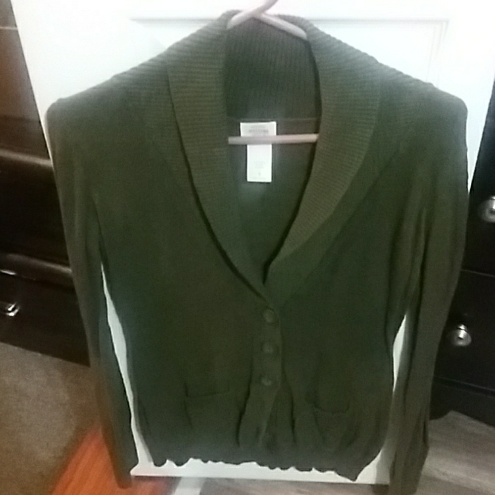 Olive green cardigan
